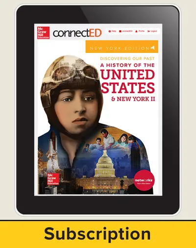 CUS New York Discovering Our Past: History of the United States and New York II Grade 8, Online Student Edition, 1-year CUS New York Discovering Our Past: History of the United States and New York II Grade 8, Online Student Edition, 1-year