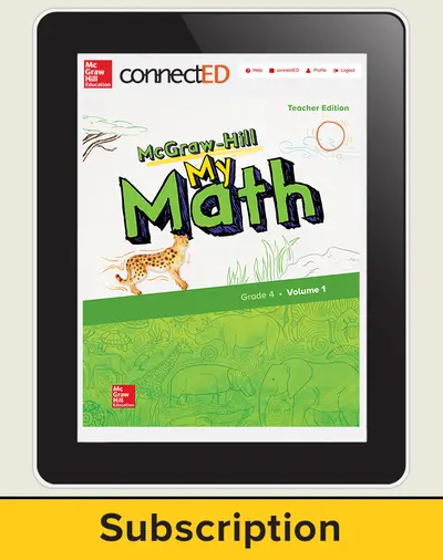 McGraw-Hill My Math, Teacher Center 6 Year Subscription Grade 4 McGraw-Hill My Math, Teacher Center 6 Year Subscription Grade 4