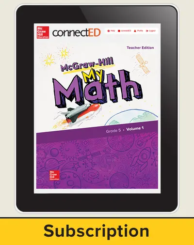 McGraw-Hill My Math, Teacher Center 6 Year Subscription Grade 5 McGraw-Hill My Math, Teacher Center 6 Year Subscription Grade 5