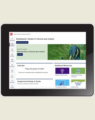 INSPIRE SCIENCE: Grade 4, Spanish Online Student Center, 1-Year Subscription INSPIRE SCIENCE: Grade 4, Spanish Online Student Center, 1-Year Subscription