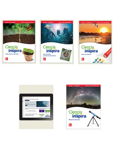 Inspire Science Grade 1, Comprehensive Spanish Student Bundle, 1-year subscription Inspire Science Grade 1, Comprehensive Spanish Student Bundle, 1-year subscription