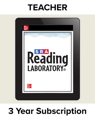 SRA Reading Laboratory, Teacher License, 3-year subscription SRA Reading Laboratory, Teacher License, 3-year subscription