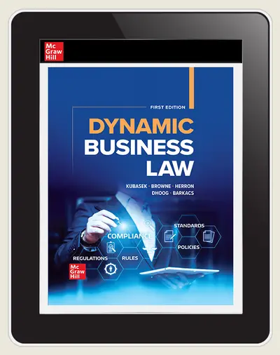 Dynamic Business Law, 1st ed., Student Online Course, 1-year subscription Dynamic Business Law, 1st ed., Student Online Course, 1-year subscription