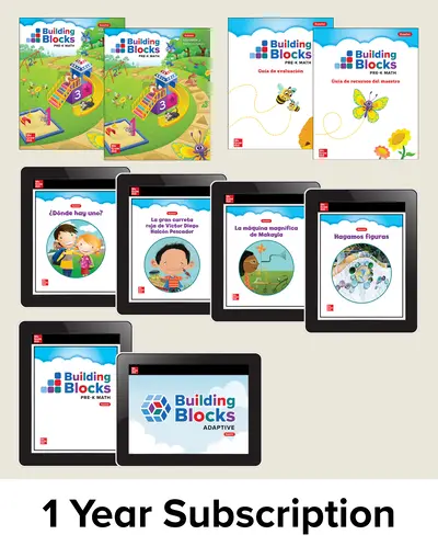 Building Blocks PreK Math, Spanish Teacher Materials Bundle, 1-Year Building Blocks PreK Math, Spanish Teacher Materials Bundle, 1-Year