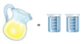pitcher and 2 beakers